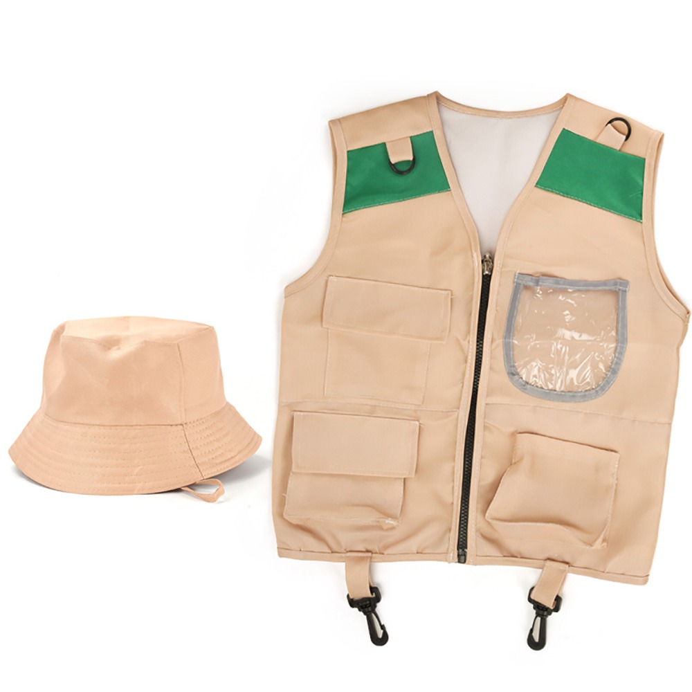 Outdoor Adventure Kit For Kids - Çok Renkli Kaşif Şapkası Yelek Giydirme
