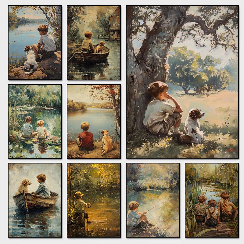 Outdoor Adventure For Kids - Vintage Erkek Odası sanat posterleri Çocuk